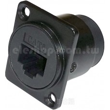 RJ45 插座 盤面安裝，D型 RJ45 Cat6 面板安裝插座