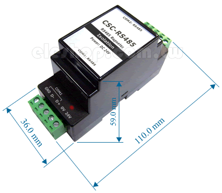 RS485中繼器 尺寸圖